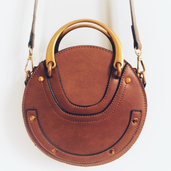 Boho Brown Horseshoe Circle Crossbody Bag NEW!! - Picture 2 of 7